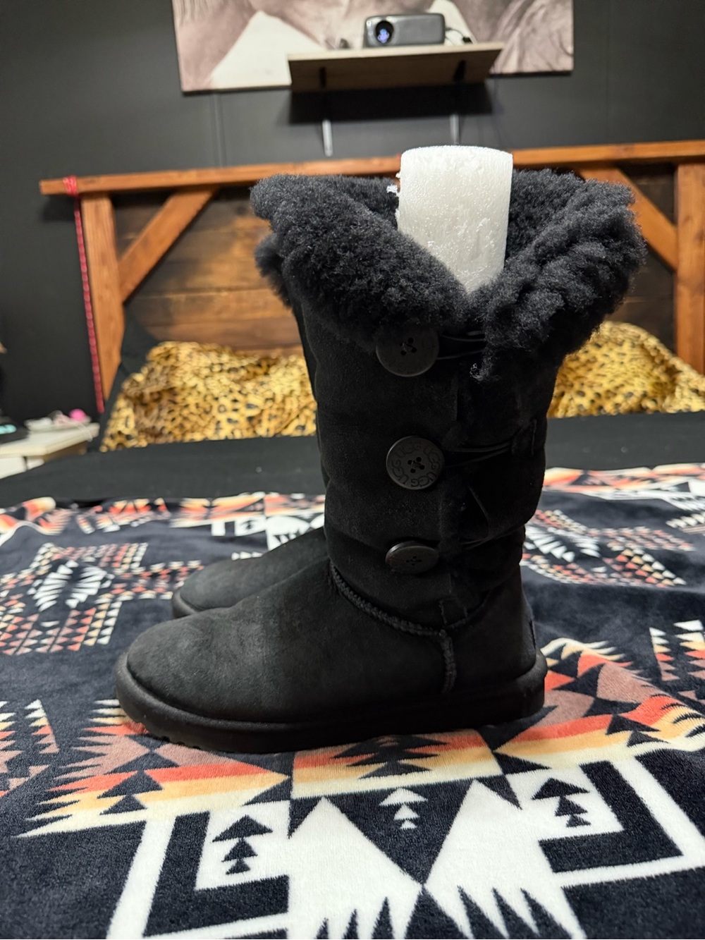 UGG Black Bailey Button Boots